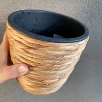 Vaso per piante in fibra di bamboo intrecciato