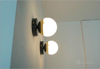 Coppia Applique SFERA GLASS Ottone - Made in Italy