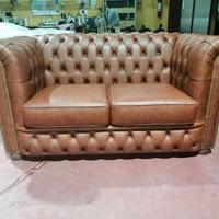 Chesterfield divano sofa 2 posti in pelle vintage