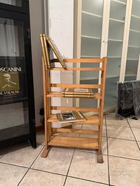 Mini libreria/scaffale pieghevole in legno