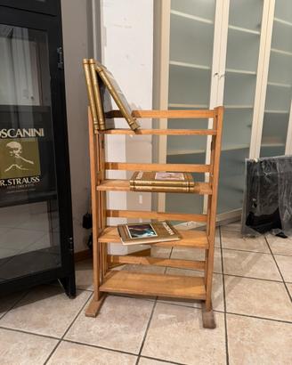 Mini libreria/scaffale pieghevole in legno
