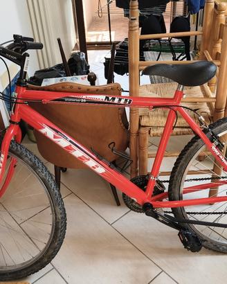 MTB rossa da donna o bambino/a taglia 26