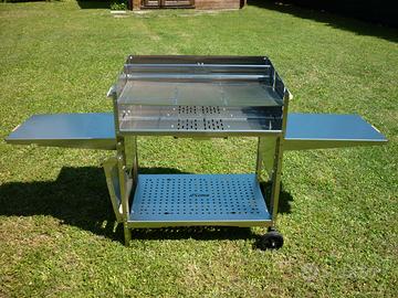 BARBECUE A LEGNA E CARBONELLA INOX 80Q - ilSimo