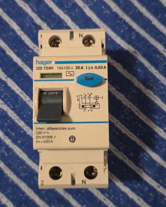 Interruttore Differenziale Puro Hager