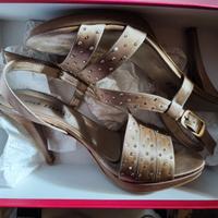 Sandali donna raso platino e strass cerimonia n.38