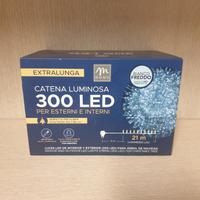 luci di natale, 300 led, 21 metri cavo trasparente