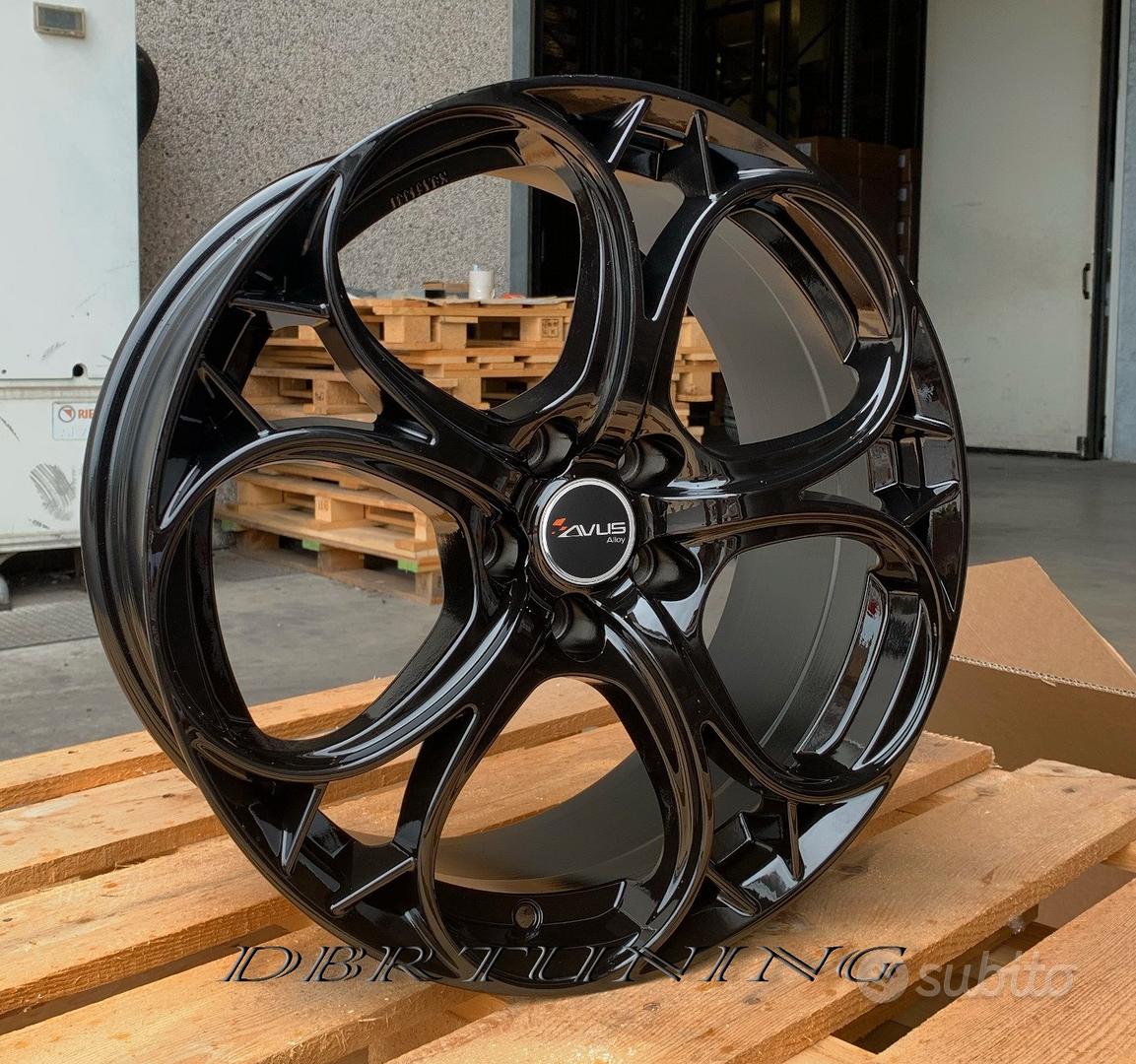 4 CERCHI LEGA 17 PER ALFA ROMEO GIULIETTA GIULIA COLORE NERO