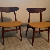 Lotto 2 sedie in legno Carl Hansen & Son. Anni '60