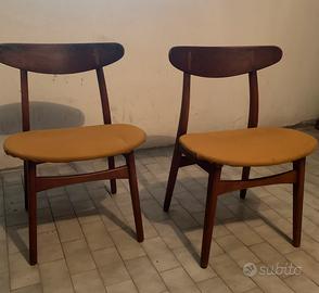 Lotto 2 sedie in legno Carl Hansen & Son. Anni '60