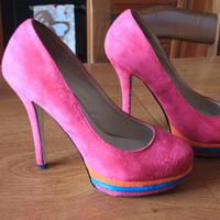 Decoltè Donna tipo scamosciato fucsia n. 40