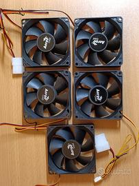 Set 5 Ventole 80mm Aerocool NUOVE 12V 3pin+4pin