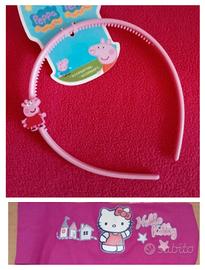 cerchietto Peppa pig + fascetta Hallo Kitty nuovi