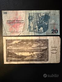 2 banconote vintage Cecodlovacchia