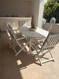 Tavolo e 6 sedie in legno Outdoor