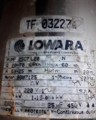 Pompa a immersione Lowara 1,5 kw usata appena revi