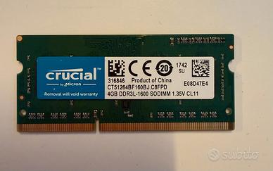 RAM 4GB DDR3L-1600 SODIMM 1.35V CL.11
