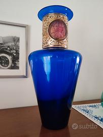 Vaso in cristallo blu 40cm