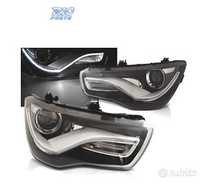 FARI PER AUDI A1 10-14 CON LUCI DIURNE A LED NERI