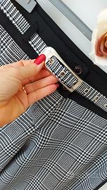 Pantaloni bicolore  a quadrettini 