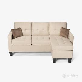 Divano moderno angolare 3 posti pouf NUOVO