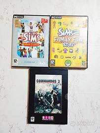 Set 3 Giochi PC The Sims & Commandos 3