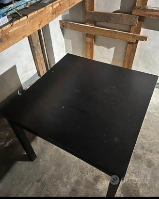 tavolo di legno nero IKEA 90x90 allungabile 