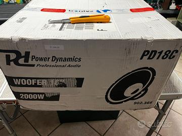 WOOFER Power Dynamics PD18C - NUOVO!!