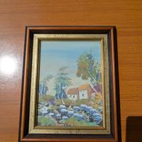 Quadro vintage paesaggio rurale