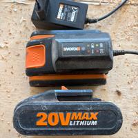 2 Batterie litio 20V ricaricabili con caricatore