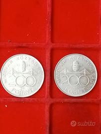 Ungheria 2 monete Argento da 200 Forint 1994.