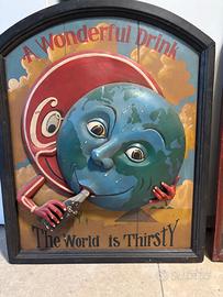 2 Quadri vintage in rilievo di legno - Coca Cola