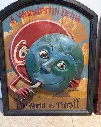 2 Quadri vintage in rilievo di legno - Coca Cola