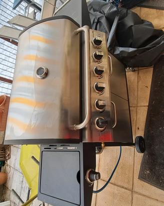 barbecue a gas Royal Food 6 fuochi+fornello+telo 