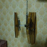 Lampadario da 6 lampadine in vetro