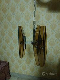 Lampadario da 6 lampadine in vetro