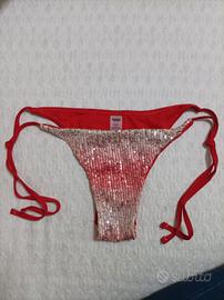 slip bikini con paillettes con lacci regolabili 