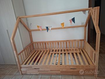 Letto montessoriano con cassettone
