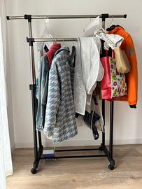 Appendiabiti doppio con rotelle