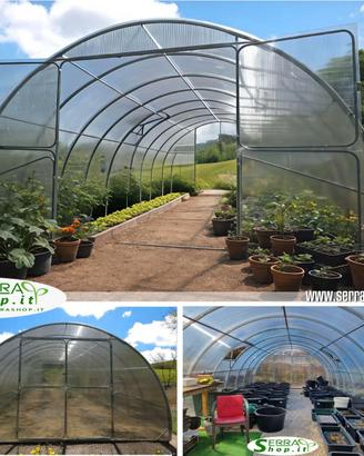 Serra tunnel policarbonato 4x4 doppia porta vivaio