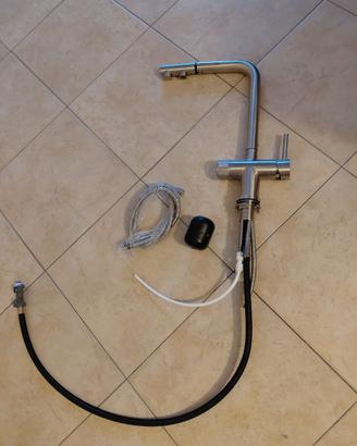 RUBINETTO CUCINA 3 VIE PER OSMOSI IN ACCIAIO INOX