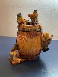 Salvadanaio cani buffi "Beer" in ceramica