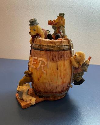Salvadanaio cani buffi "Beer" in ceramica