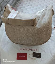 BORBONESE LUNA BAG Sabbia - LARGE - NUOVA
