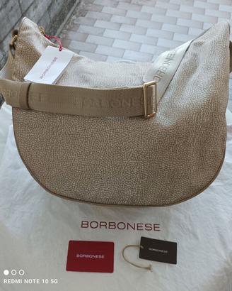 BORBONESE LUNA BAG Sabbia - LARGE - NUOVA
