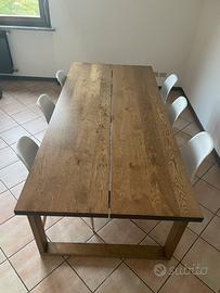 Tavolo da pranzo 220x100 - Rovere - 6/8 posti