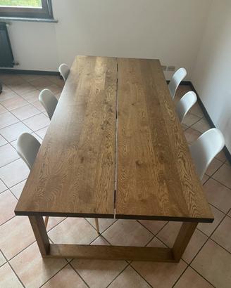 Tavolo da pranzo 220x100 - Rovere - 6/8 posti