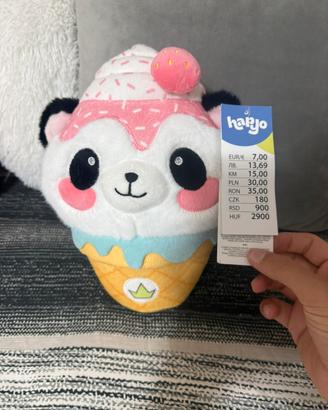Peluche panda cupcake Hapyo nuovo con cartellino