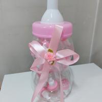 biberon grande con mini biberon rosa . Nuovo.