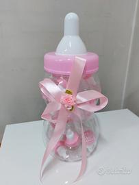 biberon grande con mini biberon rosa . Nuovo.