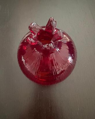 Porta candele in vetro rosso